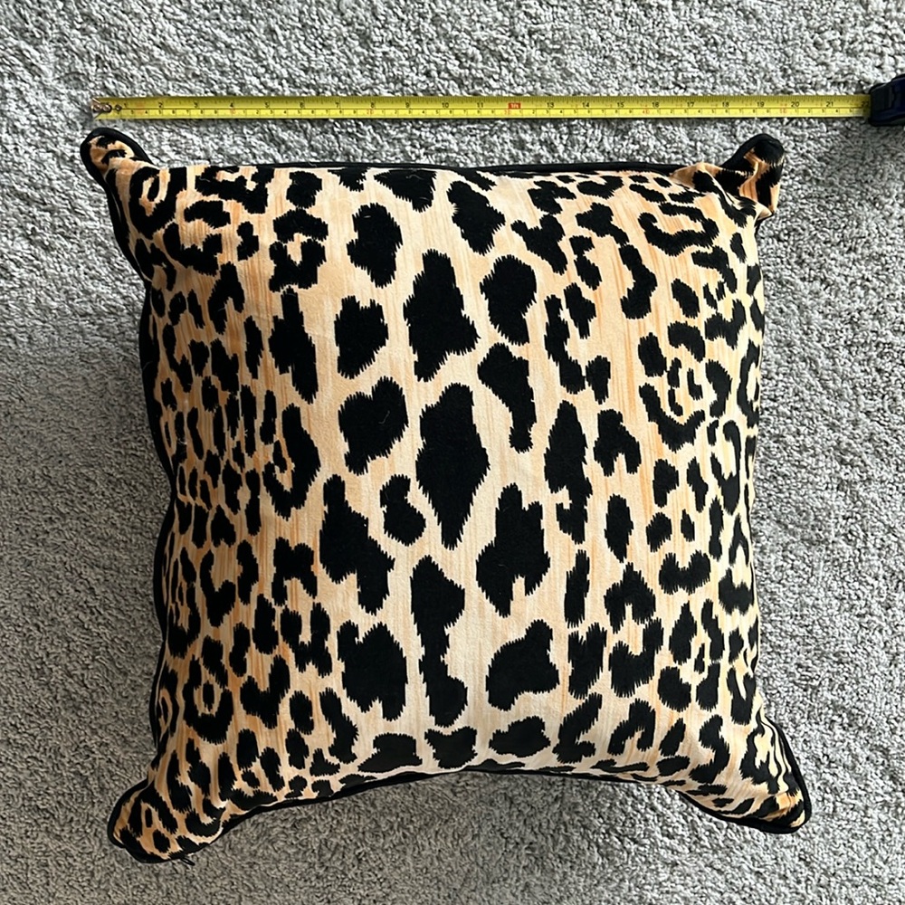 20” square leopard print pillow